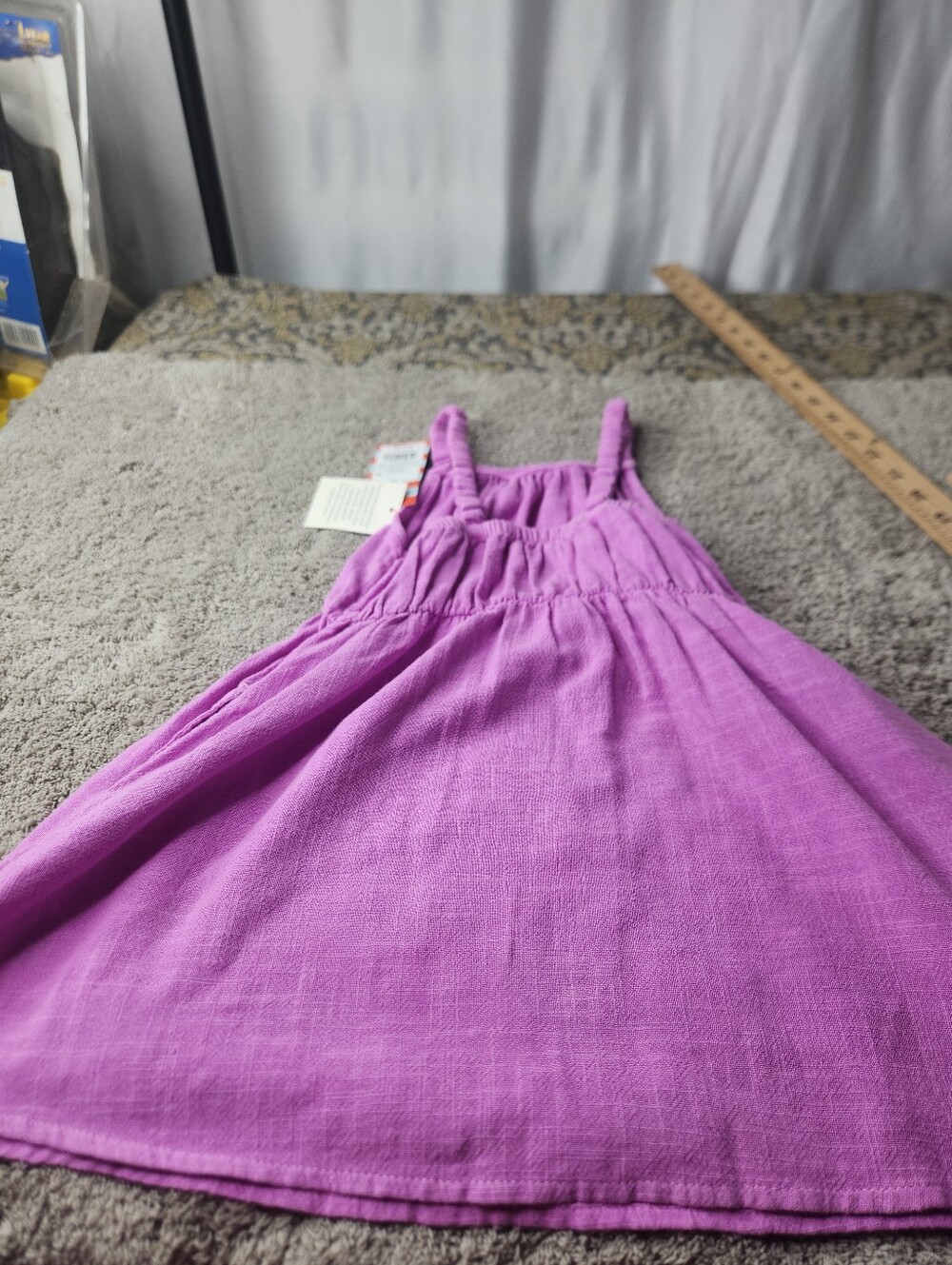 Toddler Girls' Gauze Dress - Cat & Jack Neon Purple 3T - Picture 9 of 11